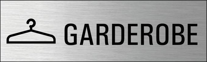 Garderobe deurbordje met zelfklevende strip