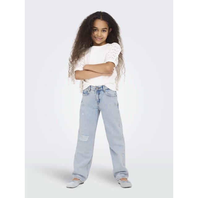 ONLY KOGDAD STRAIGHT DEST DNM CRO963 Meisjes Jeans - Light Blue Denim