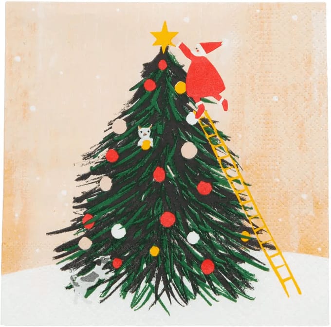 Kerstservetten met kerstboom servetten - Talking Tables