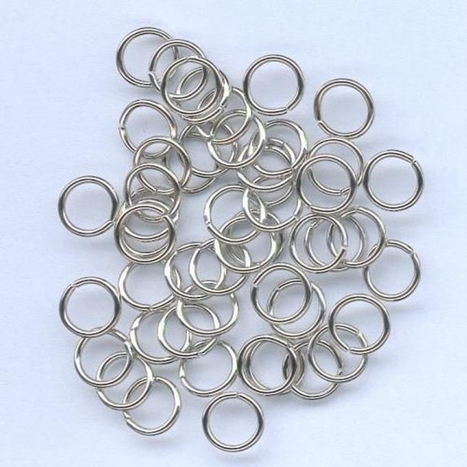 Splitring gehard zilverkleur 8 milimeter 50 Stuks
