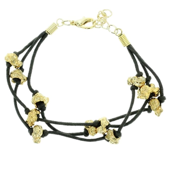 Behave - Armband zwart met goudkleur accenten - chique boho stijl