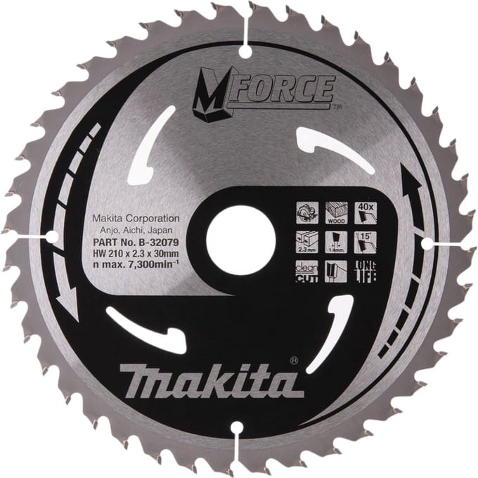 Makita 210 x 30 mm 40-tands Cirkelzaagblad Hout | Mforce - B-32079