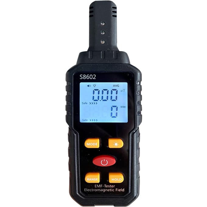Handheld 3-in-1 Digitale Stralingsdosismeter Elektrisch Veld Magnetisch Veld Temperatuur zwart