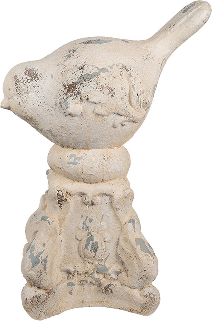 Clayre & Eef Decoratie Beeld Vogel 33x21x47 cm Beige Keramisch materiaal