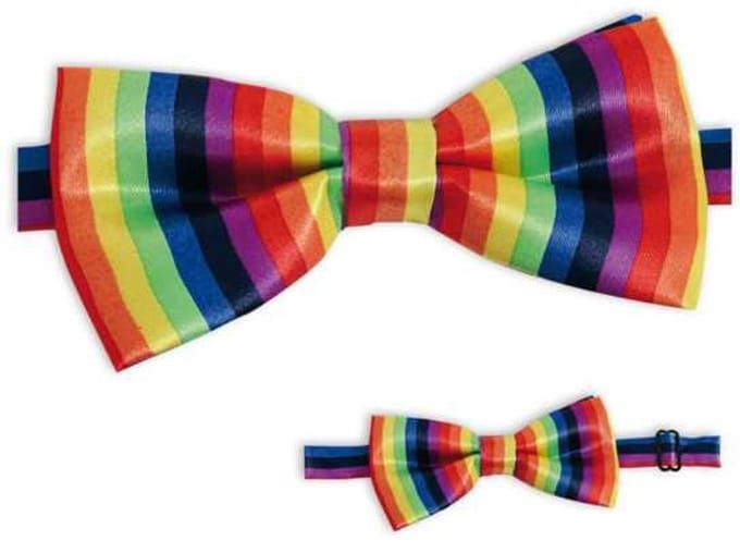 Vlinderstrik Regenboog - verticaal gestreept - pride