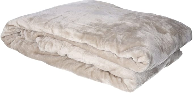 Atmosphera fleece deken/fleeceplaid - grijs - 180 x 230 cm - polyester - Molton Bankdeken