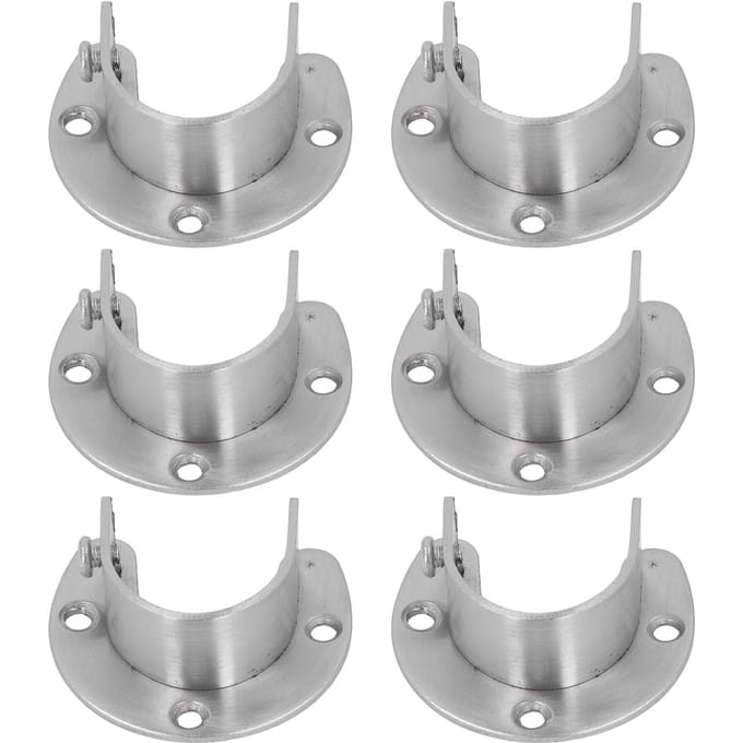 6 Sets 32mm Kledingkastbeugels Roestvrij Staal Zware Uitvoering U-vormige Kaststang Eindondersteuning met