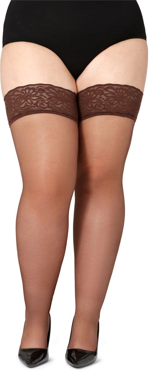 Bellivalini Dames Hold-Up Kousen - 20 Denier - licht glanzend - elastisch - Polyamide - BLV-GI-1126 - Cappuccino - 4XL