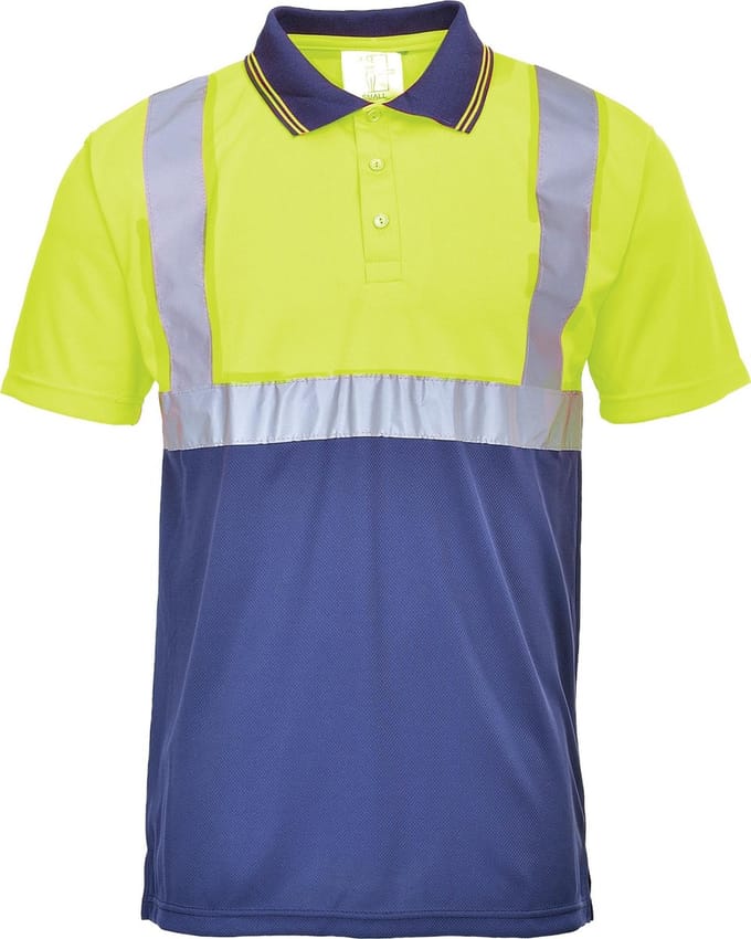 Portwest Tweekleuren Polo S479 - Geel/Marine - S