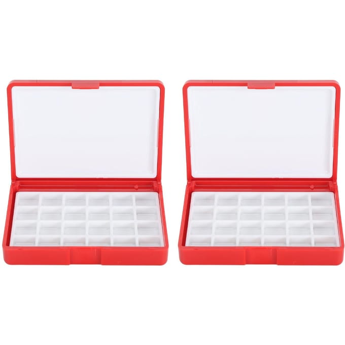 2 stuks Lege Aquareldoos Verfopslag Paletten Doos Draagbare Plastic Schilderpigmentdoos Voor white
