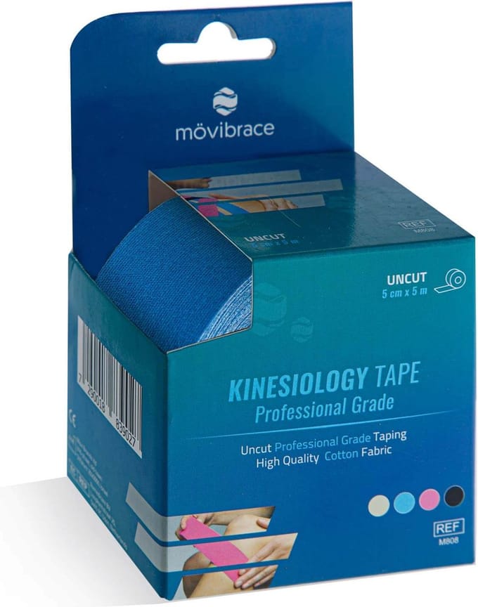 Mövibrace - Kinesio Tape - Sporttape Elastisch - Blauw - Ondersteuning Spieren