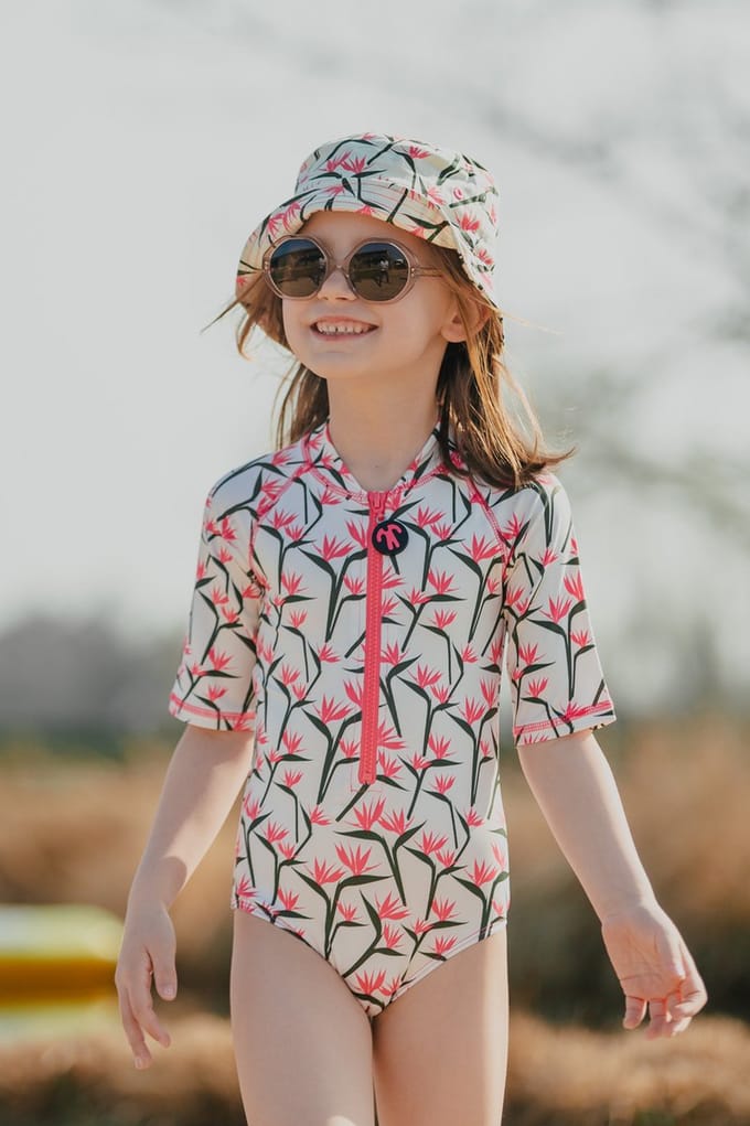 Ducksday - UV Badpak - met rits - voor meisjes - UPF 50+ - Eendelig - Coco - 98/104 - 4 jaar