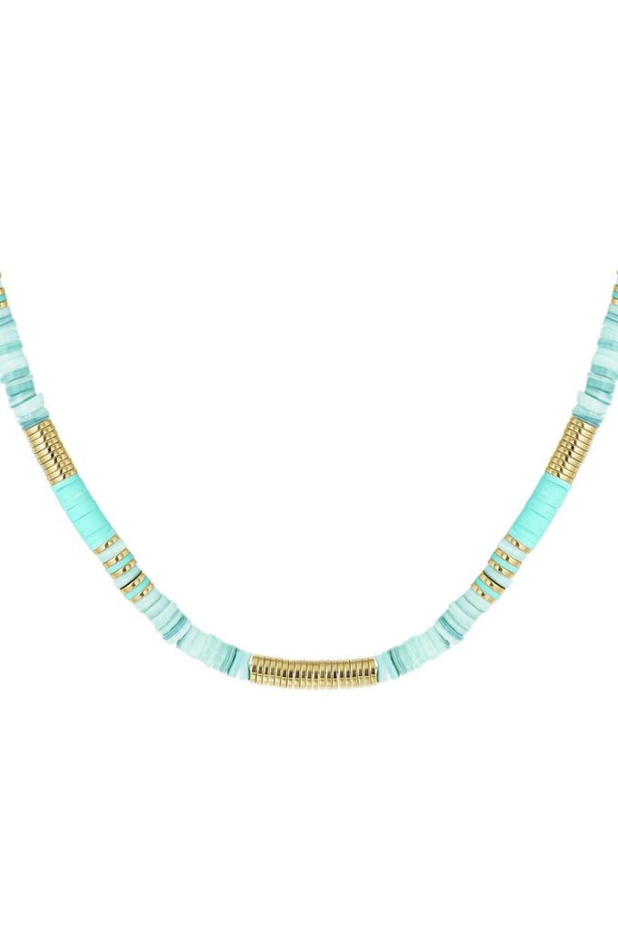 Ketting verschillende kralen Groen polymer clay