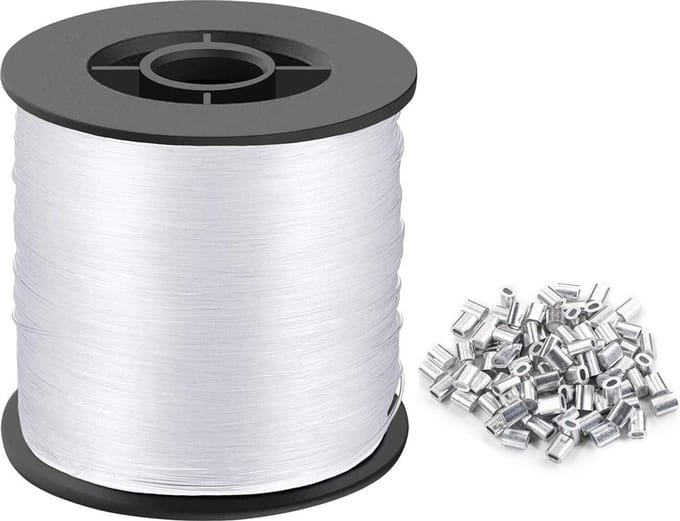 0,8 mm nylondraad, transparant en scheurvast, 200 m transparant nylontouw
