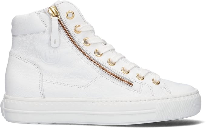Paul Green 4024 Hoge sneakers - Leren Sneaker - Dames - Wit - Maat 37,5