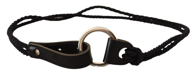 MILA SCHÖN Zwarte Leren Slanke Dames Tailleband Metalen Gesp Ceintuur
