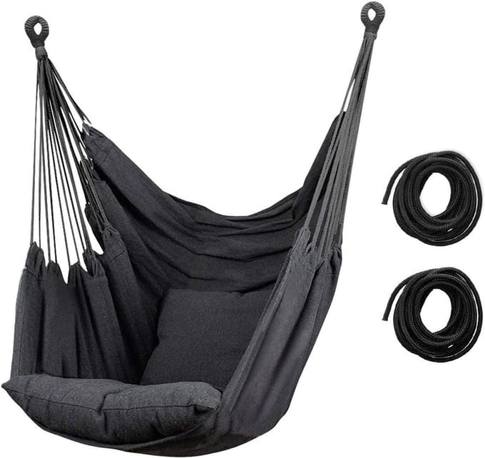 Lichte en Stevige Hangmat voor Buiten, Tuin en Camping - Donkergrijs