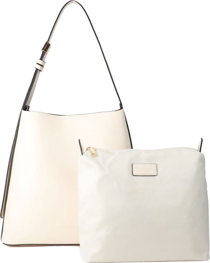 SEIDENFELT MANUFAKTUR Schoudertas Bente Hobo Beige / Gold Crème
