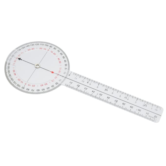 Rapporteur Règle d'Angle Mesure Échelle Claire Limbe Transparent Angle Goniomètre Règle pour Courbure Vertébrale white