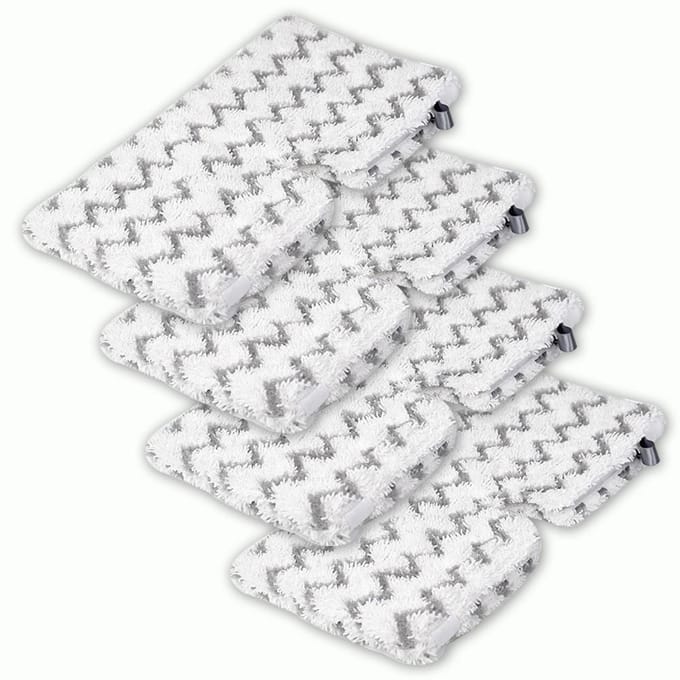 Set van 4 microvezelstoommopvervangingspads Mopaccessoires Rechthoekige wasbare vervanging 4 PCS grijs