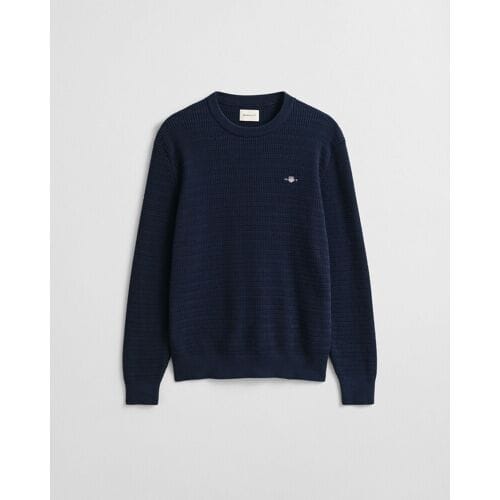 Gant Trui Mini Cable Crew Neck Avond Blauw / male
