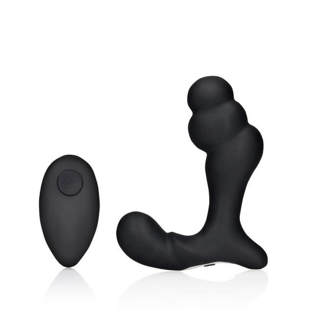 Shots - Ouch! OU906BLK - Stacked Vibrating Prostate Massager with Remote Control - Black