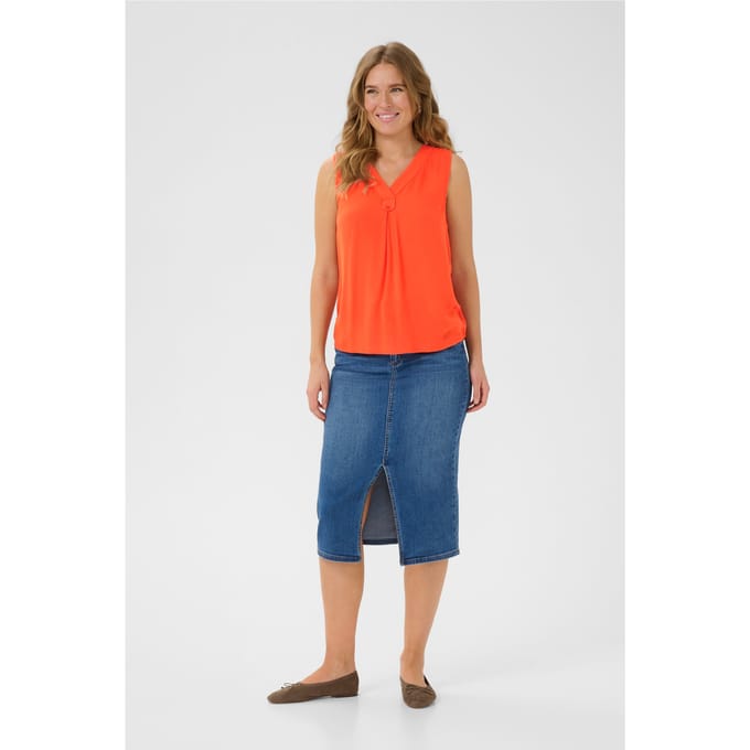 Mouwloze damesblouse KAFFE Ciara Amber