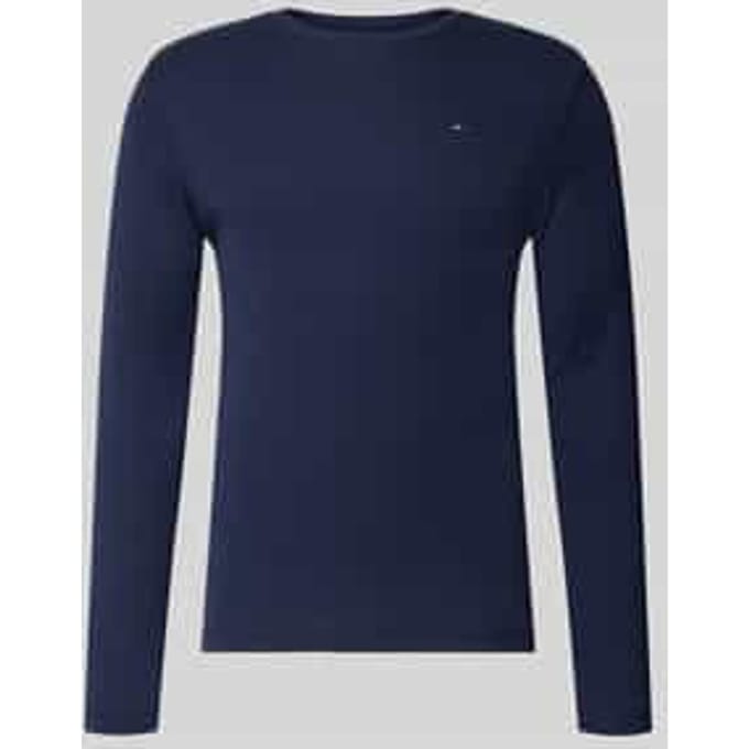 Slim fit longsleeve met ribstructuur