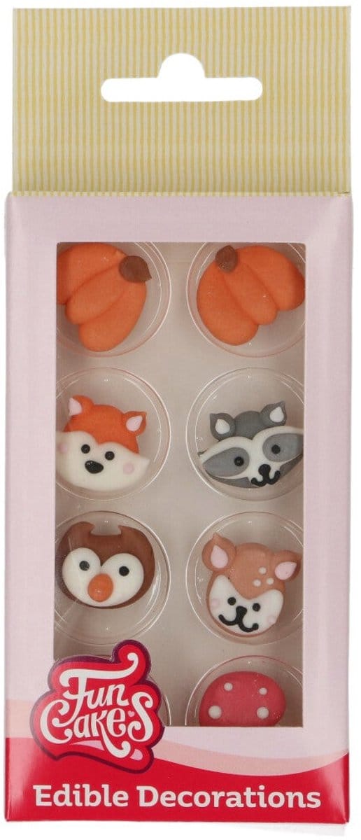 FunCakes Suikerdecoraties - Bosdieren - Set/8 - Eetbare Taartdecoratie