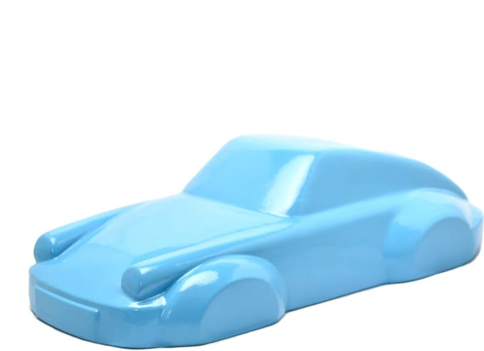 Sculptuur van Porsche 911 lichtblauw 964 1:12