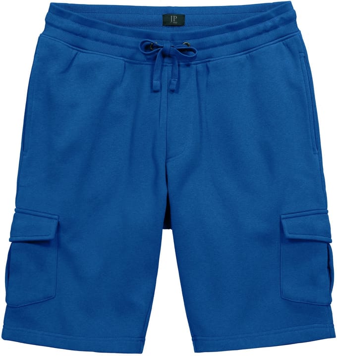 JP 1880 - Heren - Sweat-cargobermuda elastische tailleband cargozakken - Kobaltblauw - Maat XL