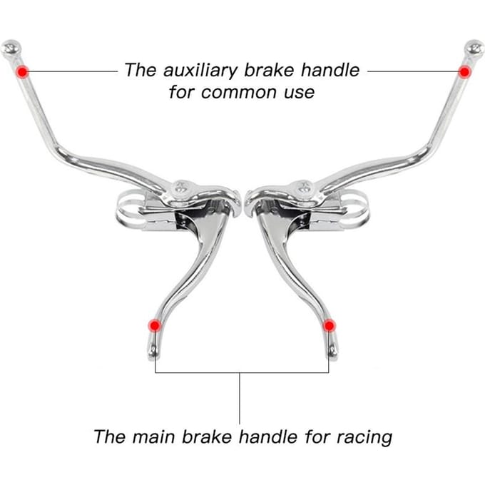 Poignée de frein double en aluminium léger pour vélo, VTT, vélo de route, leviers de frein de cycle white