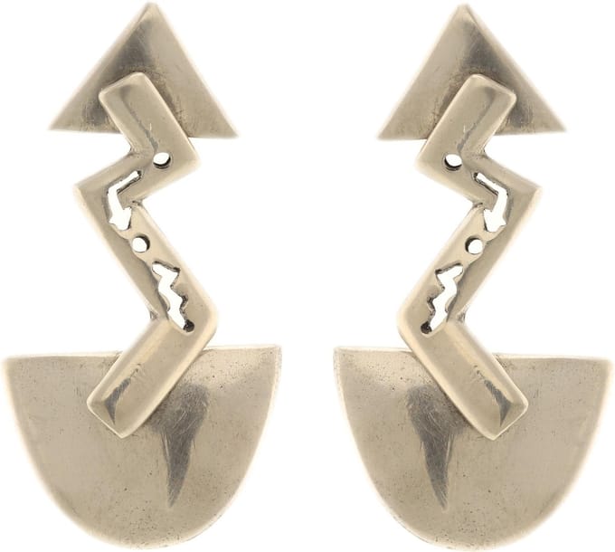 Behave - Dames oorbellen hanger geometrisch design - Zilverkleur modern