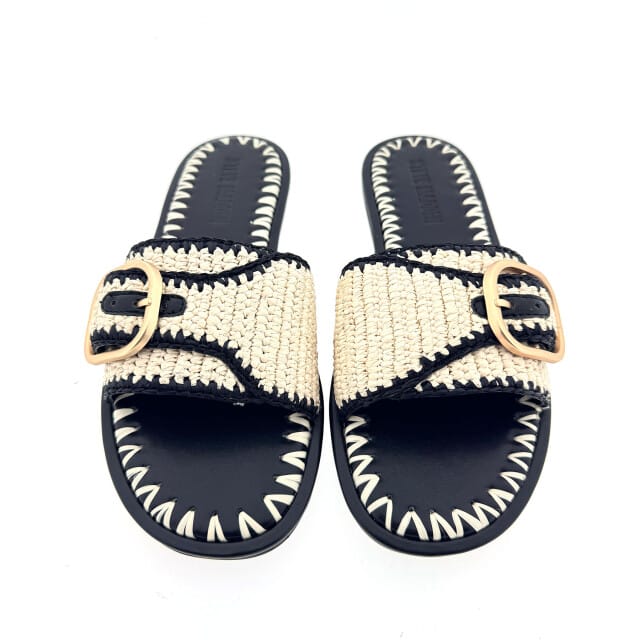 Steve Madden Seabreeze slipper zwart / combi, 41 / 7