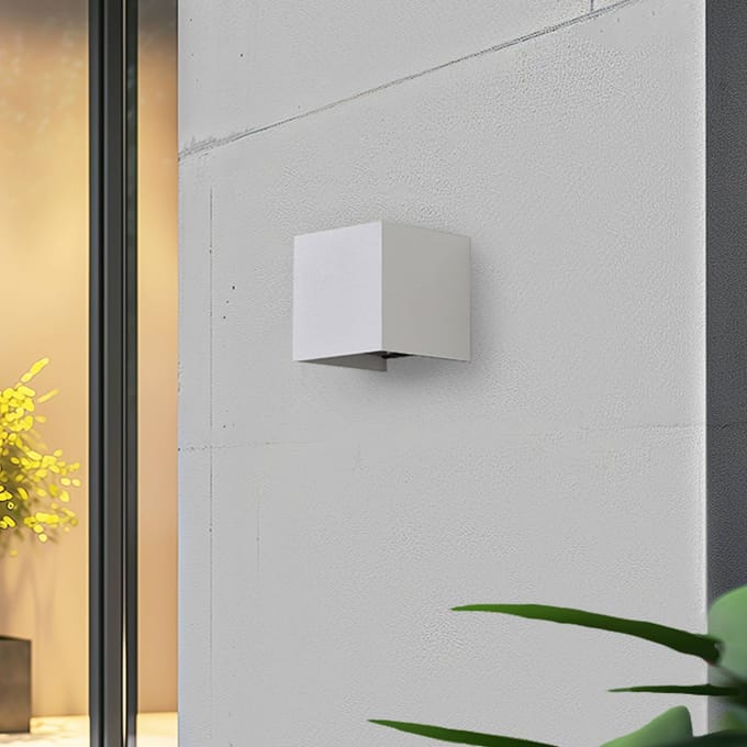 Lindby Smart LED buiten wandlamp Dara, 10 cm, wit, CCT Tuya