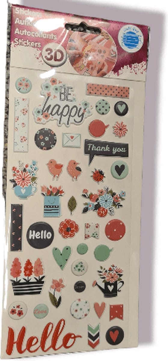 3D stickers Be Happy, foamstickers
