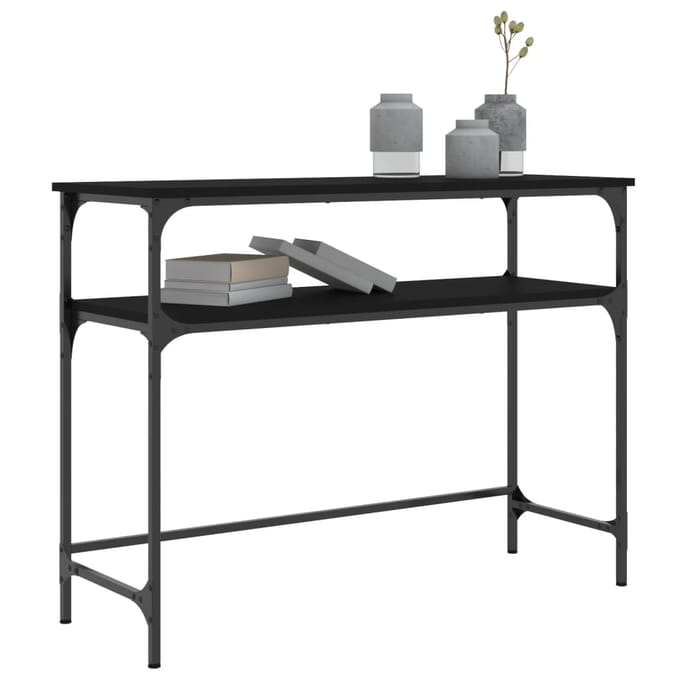 vidaXL - Wandtafel - 100x35,5x75 - cm - bewerkt - hout - zwart