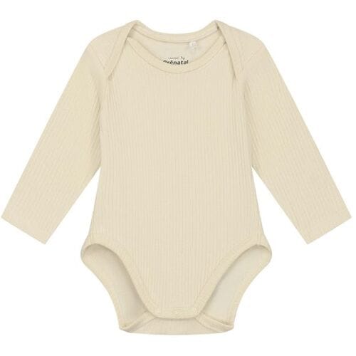 Prénatal romper rib Dark Ecru 50/56 unisex