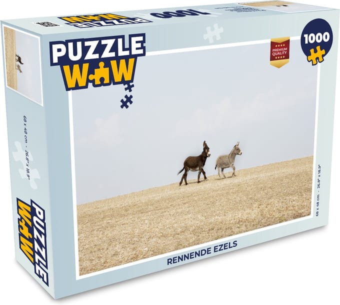 Puzzel Rennende ezels - Legpuzzel - Puzzel 1000 stukjes volwassenen