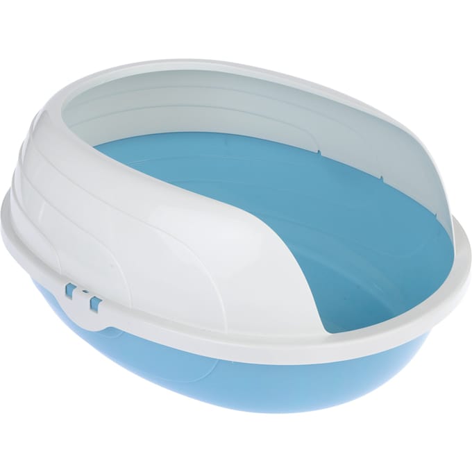 TIAKI Toiletbak Cobby wit/blauw voor katten