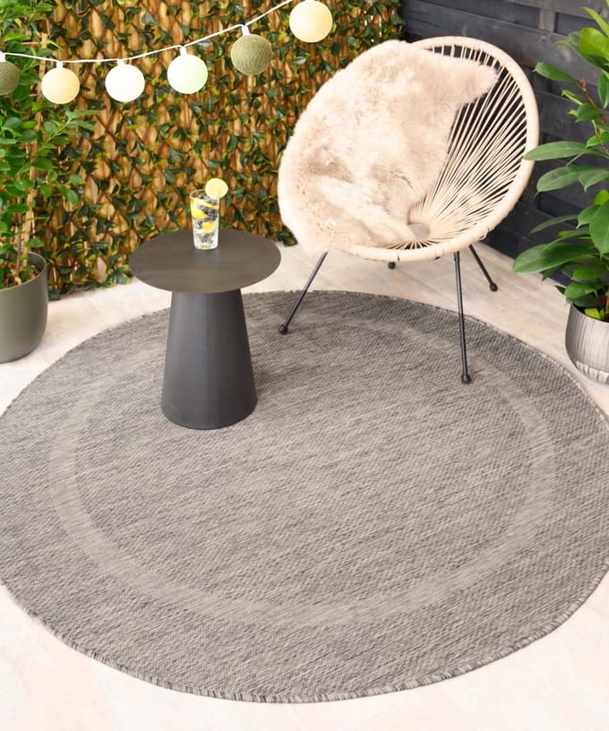 Buitenkleed rond - Sunset grijs 200