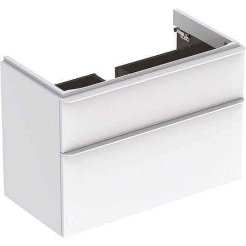 Geberit Smyle Square - Wastafelkast, 88x47x62 cm, 2 laden, glanzend wit/mat wit 500.354.00.1