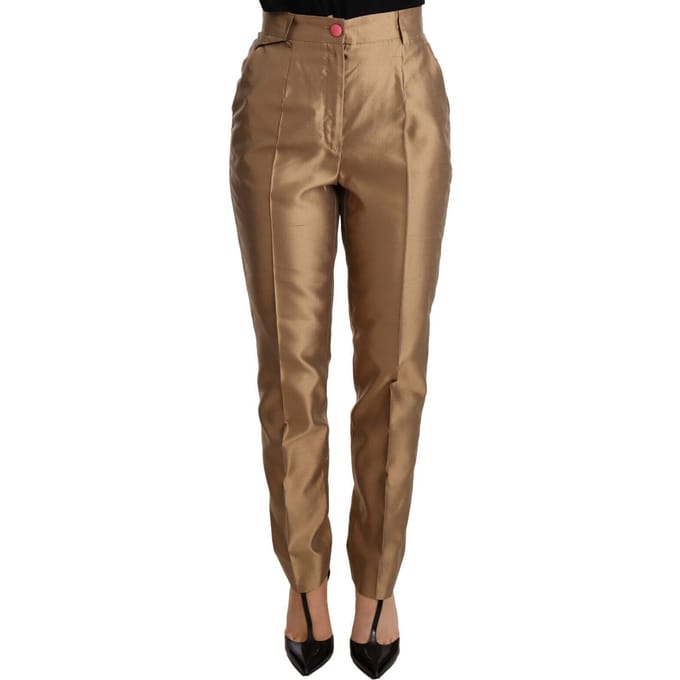 Dolce Gabbana Gouden Zijdebroek