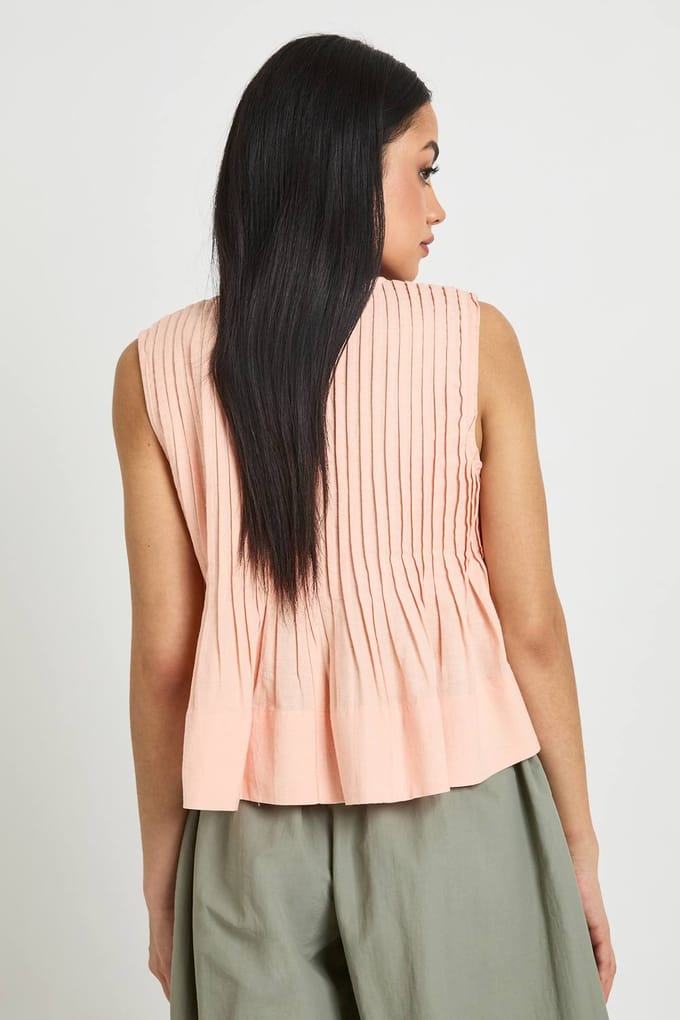 boohoo Dames Linnen-look Geplisseerde Top | Abrikoos | Maat: 38