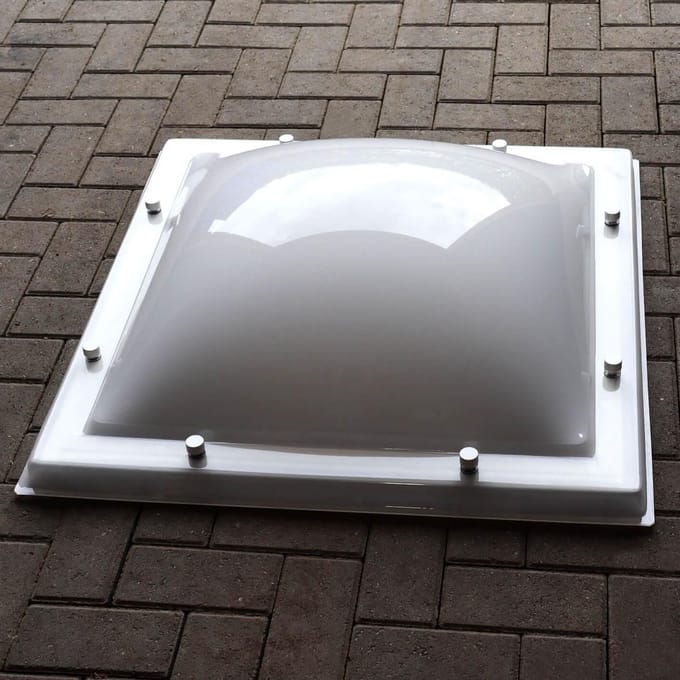 Lichtkoepel plexiglas opaal 50x50 cm dubbelwandig