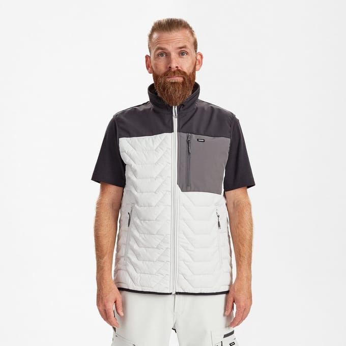 Engel Entire gevatteerd bodywarmer 5328-142 - Bone White / Anthracite Grey - M
