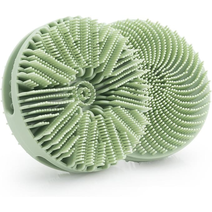 Dubbelzijdig ontwerp 2-in-1 siliconen lichaamsscrubber lichaamsbuffer scrubber voor de gevoelige huid lichaamsscrubber exfoliërende borstel groen