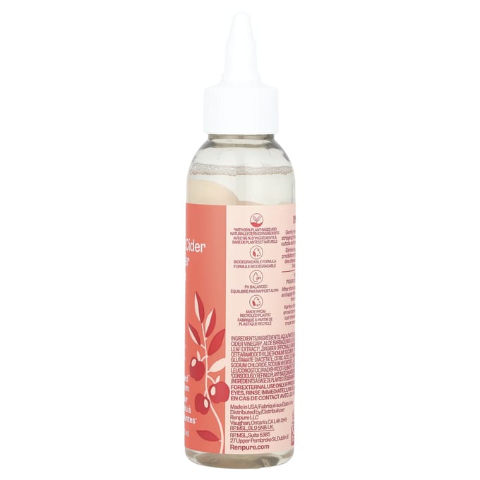 Renpure, Sérum botanique pour le cuir chevelu, vinaigre de cidre de pomme et aloès, 113 ml (118ml) white