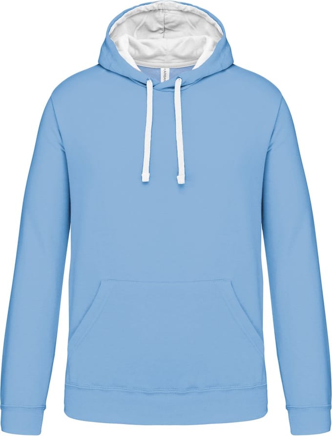 Kariban Hooded sweater met contrasterde capuchon K446 - Sky Blue / White - M