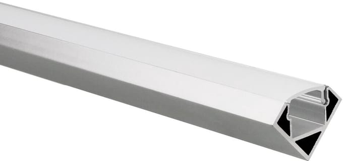LED strip profiel Tarenta aluminium hoek 1m incl. melkwitte afdekkap
